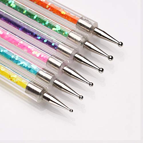iminoo 6PCS Nail Art Brushes,Double Ended Nail Liner Brush Dotting Pen Nail A...