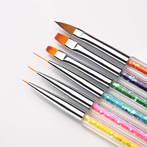 iminoo 6PCS Nail Art Brushes,Double Ended Nail Liner Brush Dotting Pen Nail A...