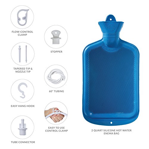 Best Colon Cleanse Enema Bag BPA Free with Tubing (2 Quart) Hot Water Bottle ...
