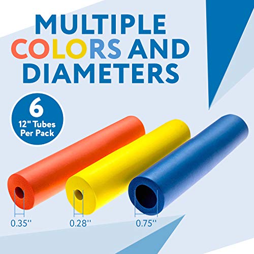 6-Pack of Foam Grip Tubing/Foam Tubing - Ideal Grip Aid for Utensils, Tools a...