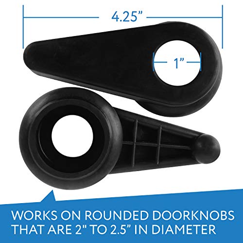 Two Pack Door Handle Extension, Soft Rubberized Doorknob Extension, Converts ...