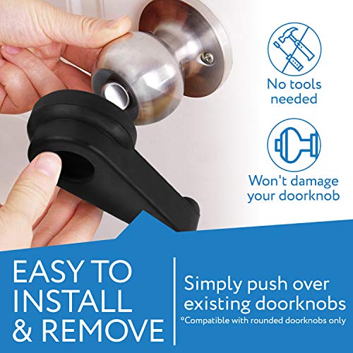 Two Pack Door Handle Extension, Soft Rubberized Doorknob Extension, Converts ...