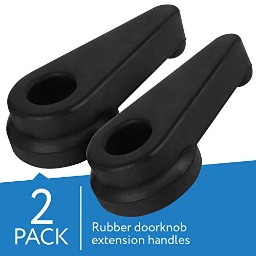 Two Pack Door Handle Extension, Soft Rubberized Doorknob Extension, Converts ...