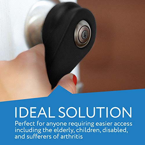 Two Pack Door Handle Extension, Soft Rubberized Doorknob Extension, Converts ...