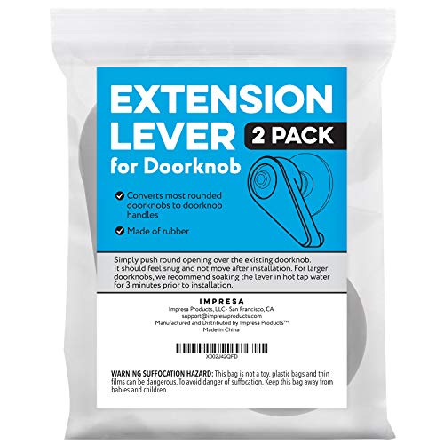 Two Pack Door Handle Extension, Soft Rubberized Doorknob Extension, Converts ...