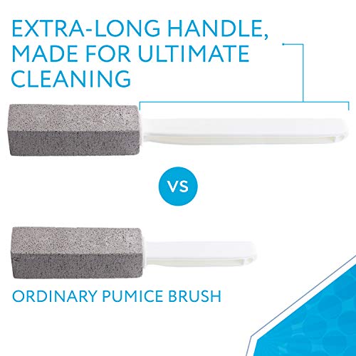 [2 Pack] Pumice Stone Toilet Bowl Cleaner with Extra Long Handle - Limescale ...