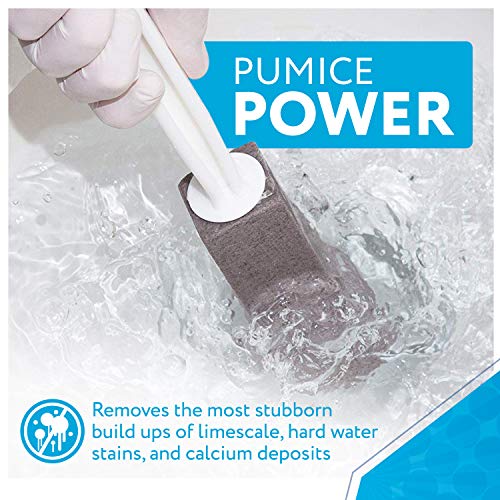 [2 Pack] Pumice Stone Toilet Bowl Cleaner with Extra Long Handle - Limescale ...