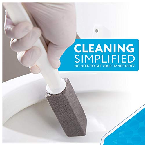 [4 Pack] Pumice Stone Toilet Bowl Cleaner with Extra Long Handle - Limescale ...