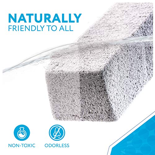 [4 Pack] Pumice Stone Toilet Bowl Cleaner with Extra Long Handle - Limescale ...