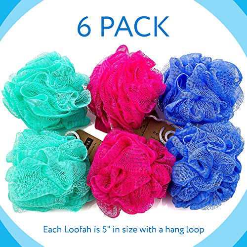 6-Pack Eco-friendly Loofah/Loofa/Mesh Bath and Shower Sponge - Loufa/Luffa/Lu...