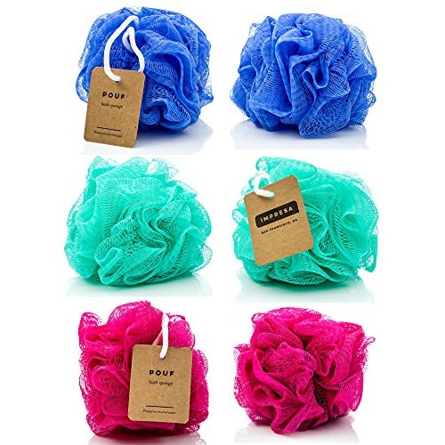 6-Pack Eco-friendly Loofah/Loofa/Mesh Bath and Shower Sponge - Loufa/Luffa/Lu...