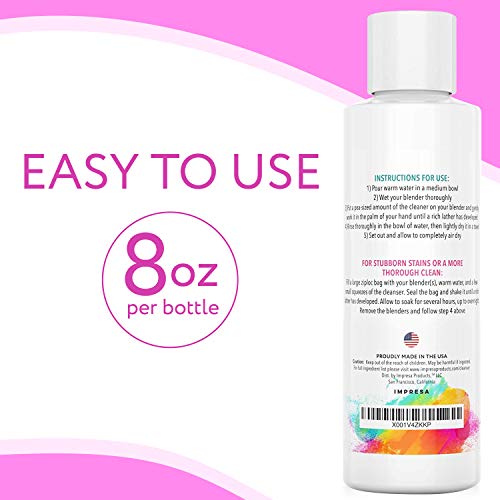 Impresa 8oz Cosmetic Cleanser & Conditioner compatible many foam Makeup Spong...