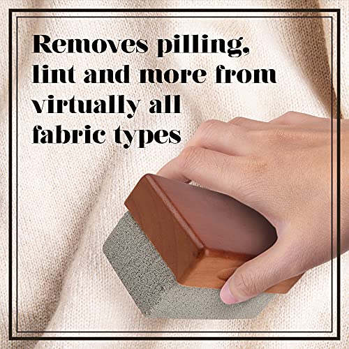 Pumice Sweater Stone with Wooden Handle for Sweater Care - Lint Remover Stone...