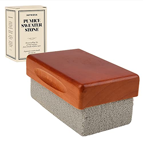 Pumice Sweater Stone with Wooden Handle for Sweater Care - Lint Remover Stone...