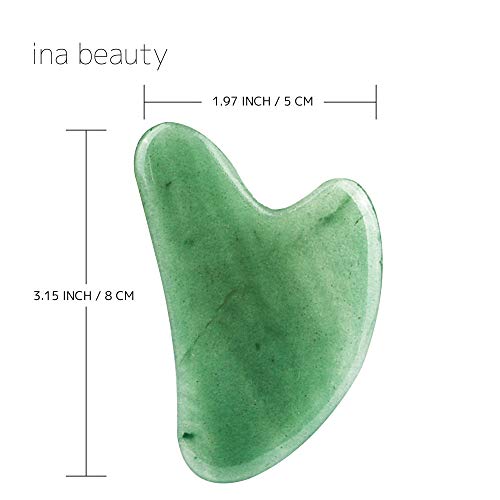 Large Gua Sha Heart by ina beauty - Natural Jade Stone for Face to Lift, Decr...