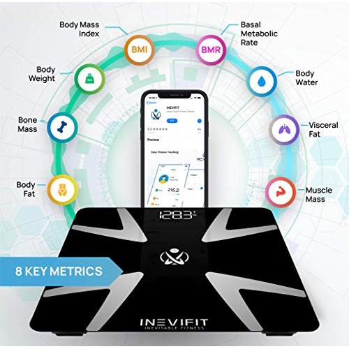 INEVIFIT Smart Body Fat Scale, Highly Accurate Bluetooth Digital Bathroom Bod...