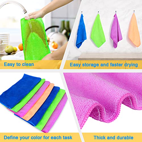 INFOK Microfiber Cleaning Cloth - 12 Pcs Premium Microfiber Towels, Highly Ab...