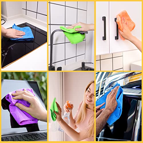 INFOK Microfiber Cleaning Cloth - 12 Pcs Premium Microfiber Towels, Highly Ab...