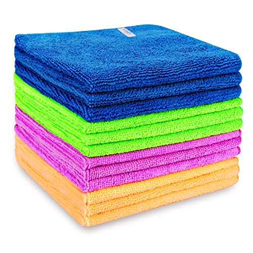 INFOK Microfiber Cleaning Cloth - 12 Pcs Premium Microfiber Towels, Highly Ab...
