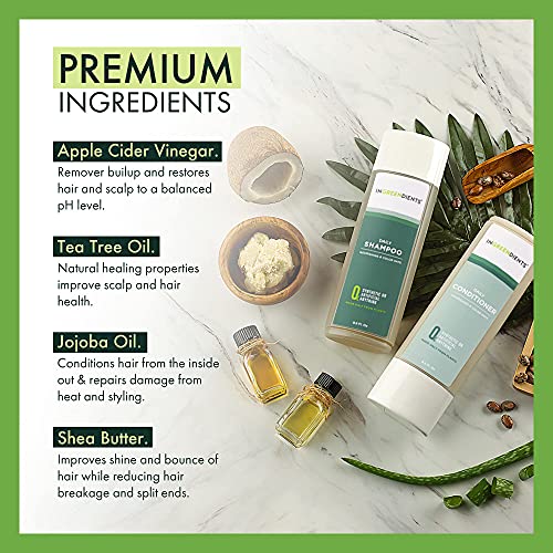 Ingreendients Vegan Shampoo and Conditioner Sulfate Free with Organic Ingredi...