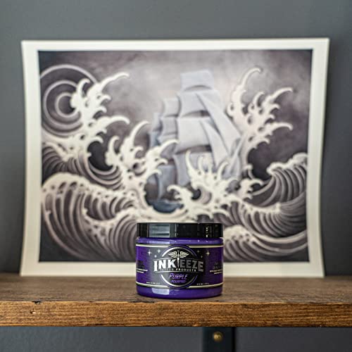 INK-EEZE Purple Tattoo Ointment for Professional Artist, Essential Oils, Petr...