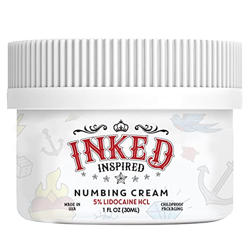 Inked Inspired Tattoo Numbing Cream - Topical Anesthetic Lidocaine Cream - wi...