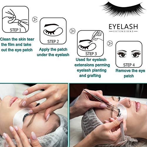 50 Pairs Under Eye Pads, Eyelash Extension Gel Patches, Lint Free DIY False L...