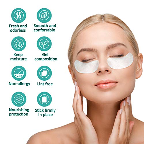 50 Pairs Under Eye Pads, Eyelash Extension Gel Patches, Lint Free DIY False L...