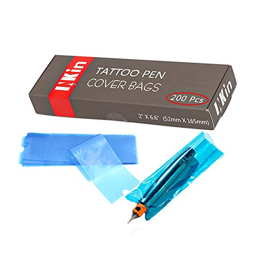 INKin Disposable Tattoo Cartridge Machine Covers 200Pcs Blue Pen Type Sleeves...