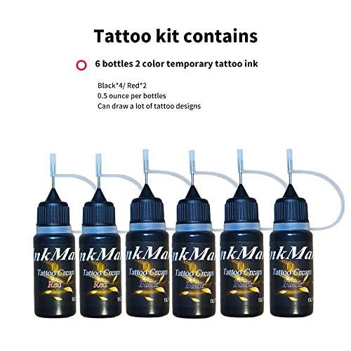 6 Bottles India Natrual Body Art Panting Temporary Tattoo Kit, Colorful Tatto...