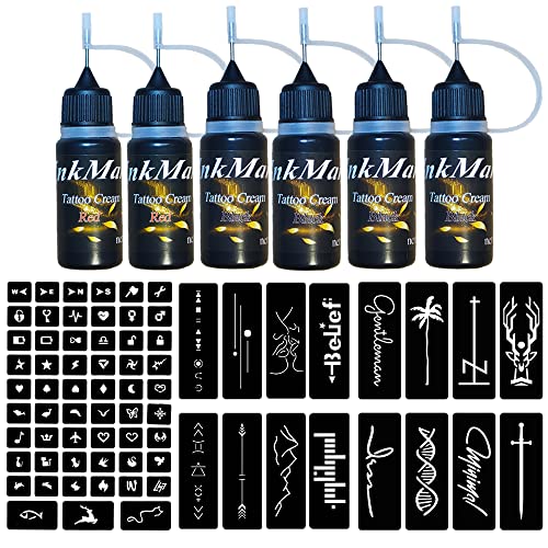 6 Bottles India Natrual Body Art Panting Temporary Tattoo Kit, Colorful Tatto...