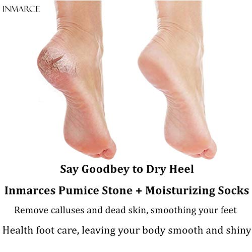 Inmarces Pumice Stone for Feet and Moisturizing Socks, Natural Earth Lava Pum...