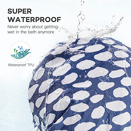 INNELO Luxury Shower Cap, Reusable Upgrade Waterproof Shower Caps for Women, ...