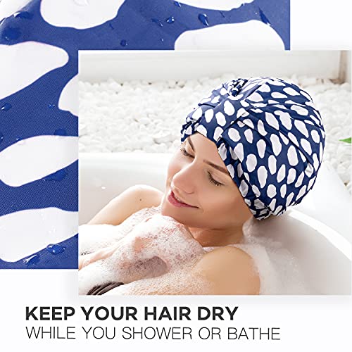 INNELO Luxury Shower Cap, Reusable Upgrade Waterproof Shower Caps for Women, ...