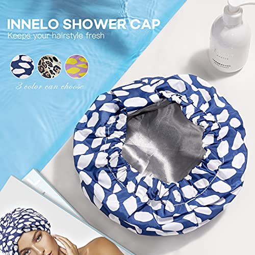 INNELO Luxury Shower Cap, Reusable Upgrade Waterproof Shower Caps for Women, ...
