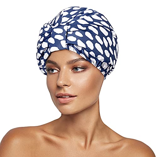 INNELO Luxury Shower Cap, Reusable Upgrade Waterproof Shower Caps for Women, ...