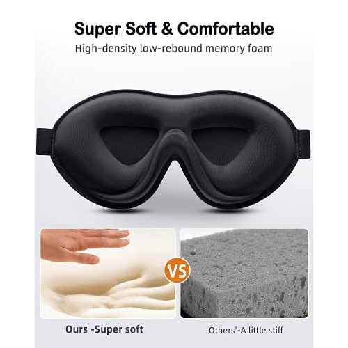 INNELO Sleep Mask, 2022 Comfortable Light Blocking Eye Mask for Men Women, 3D...