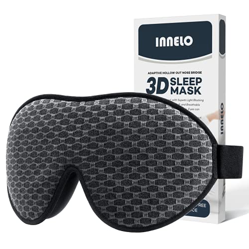 INNELO Sleep Mask, 2022 Comfortable Light Blocking Eye Mask for Men Women, 3D...