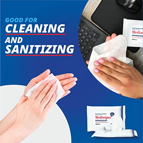 Mediwiper 50 Wipes Refreshing Wet Wipes Antibacterial Alcohol-Free Hand Wipes...
