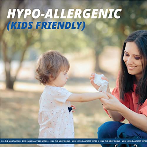 Mediwiper 50 Wipes Refreshing Wet Wipes Antibacterial Alcohol-Free Hand Wipes...