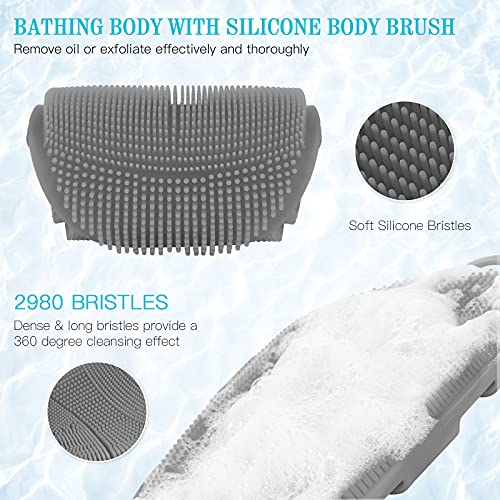 INNERNEED Food-grade Silicone Body Scrubber Soft Shower Cleansing Brush Bath ...