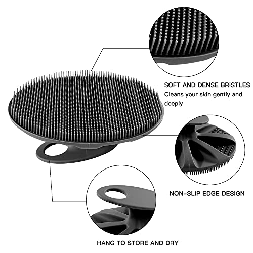 Soft Silicone Body Scrubber Handheld Shower Cleansing Brush, Gentle Exfoliati...