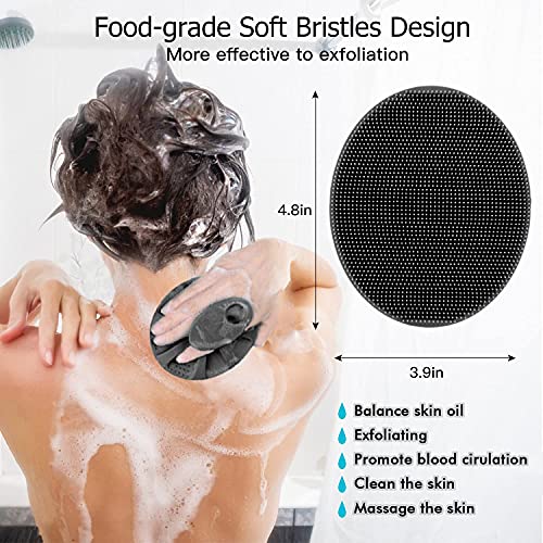 Soft Silicone Body Scrubber Handheld Shower Cleansing Brush, Gentle Exfoliati...
