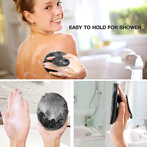 Soft Silicone Body Scrubber Handheld Shower Cleansing Brush, Gentle Exfoliati...