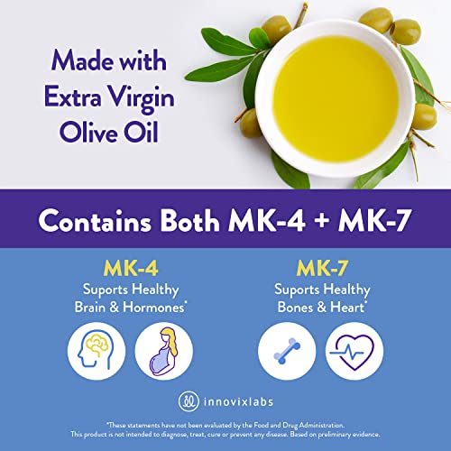 InnovixLabs Full Spectrum Vitamin K2 with MK-7 and MK-4, All-Trans Bioactive ...