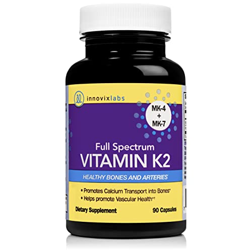 InnovixLabs Full Spectrum Vitamin K2 with MK-7 and MK-4, All-Trans Bioactive ...