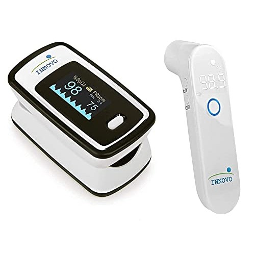 Innovo iP900AP Fingertip Pulse Oximeter and Touchless Digital Forehead Thermo...