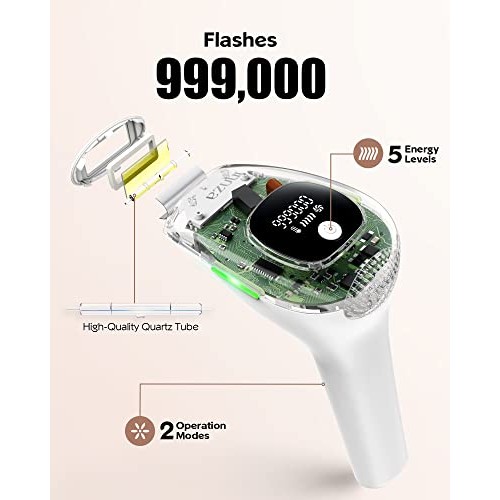 IPL Hair Removal for Women at-Home,Upgraded to 999,000 Flashes Permanent Pain...