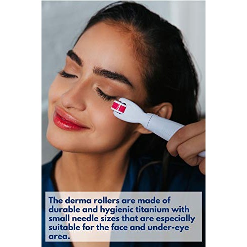 Derma Roller Kit 6 in 1 for Microneedling Face and Body, Titanium Needles 0.2...