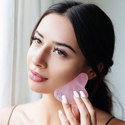 Gua Sha Massage Tool for Scraping Facial and Body Skin Massage made of Rose Q...